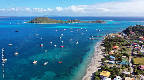 Caribbean Islands aerial view, Grenada and Grenadines