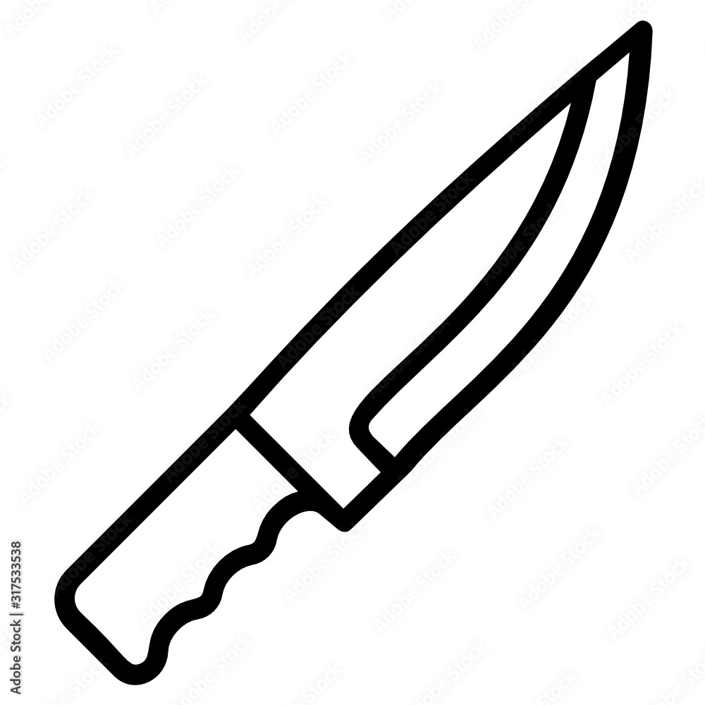 Hunter Knife Concept, Sharp Blade Vector, Camping Outdoor Metal Tool on white background Hunter Knife Concept, Sharp Blade Vector, Camping Outdoor Metal Tool on white background
