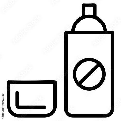 Thermos Bottle Design, Camping and Outdoor Activity Equipment Vector Concept