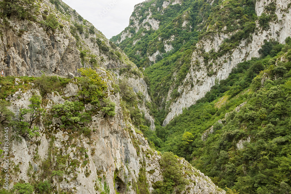 Las Xanas narrow cliff trail in Asturias province, Spain Las Xanas narrow cliff trail in Asturias province, Spain