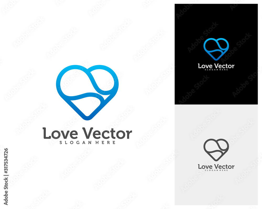Love Heart Creative logo concepts, abstract colorful icons, elements and symbols, template - Vector Love Heart Creative logo concepts, abstract colorful icons, elements and symbols, template - Vector