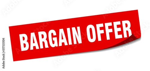 bargain offer sticker. bargain offer square sign. bargain offer. peeler