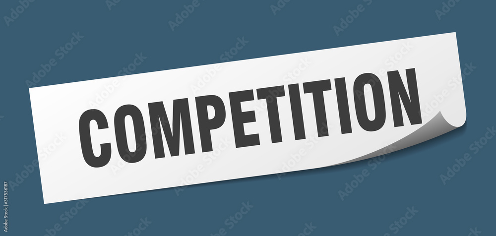competition sticker. competition square sign. competition. peeler