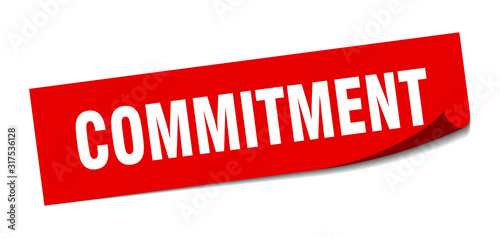commitment sticker. commitment square sign. commitment. peeler