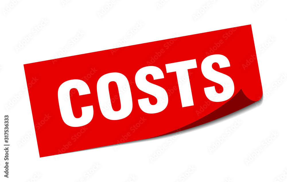 costs sticker. costs square sign. costs. peeler costs sticker. costs square sign. costs. peeler