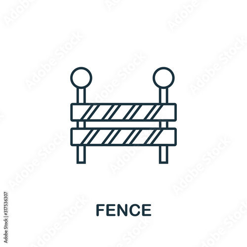 Fence line icon. Thin style element from construction tools icons collection. Outline Fence icon for computer and mobile. Symbol, logo vector graphics