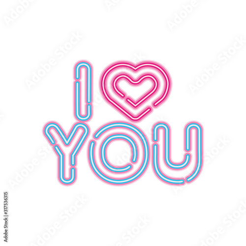 i love you lettering with heart isolated icon