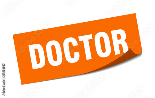 doctor sticker. doctor square sign. doctor. peeler