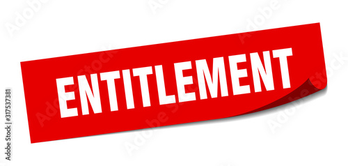 entitlement sticker. entitlement square sign. entitlement. peeler