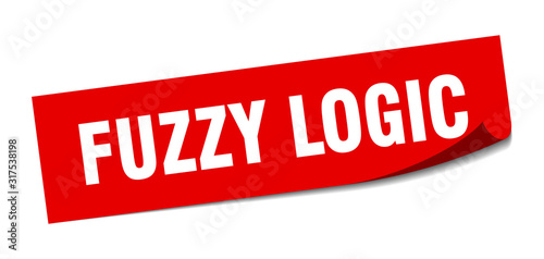 fuzzy logic sticker. fuzzy logic square sign. fuzzy logic. peeler