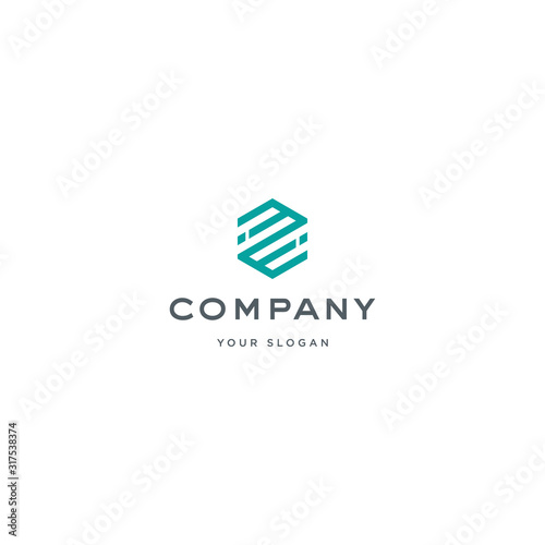 Vector logo design icon. Abstract hexagon. Modern style