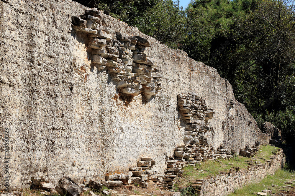wall of the hill fort, Verige bay, N.P. Brioni, Croatia