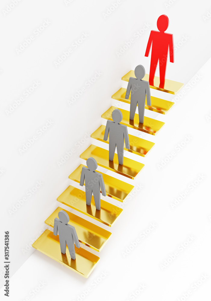 Obraz premium 3d people stand on the stairs