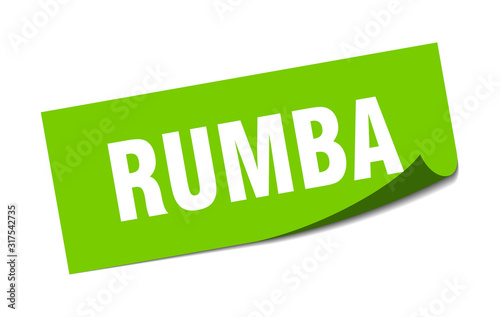 rumba sticker. rumba square sign. rumba. peeler