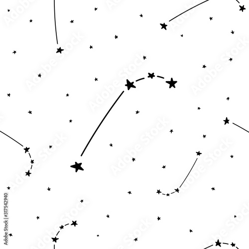 Constellation stars set horoscope decoration seamless pattern