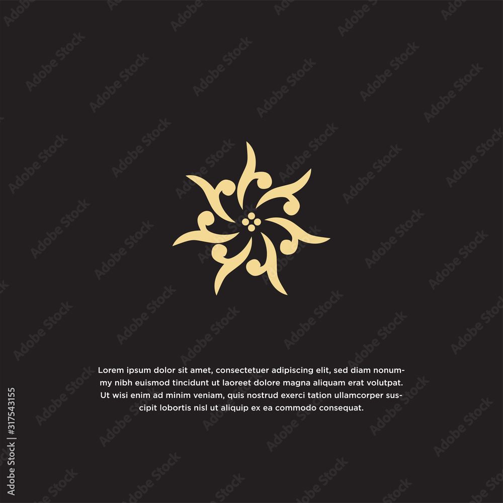 Abstract flower logo icon design template vector illustration