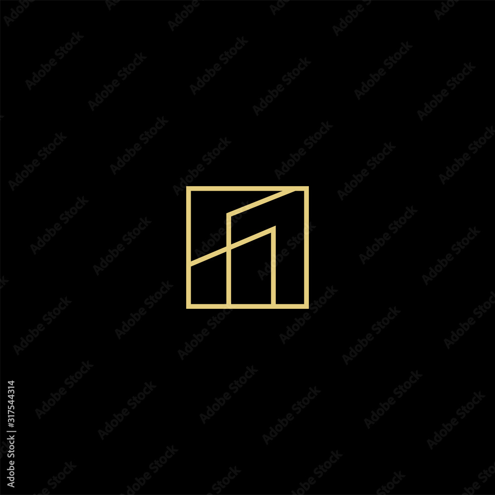 Simple minimalist square building logo design template Simple minimalist square building logo design template
