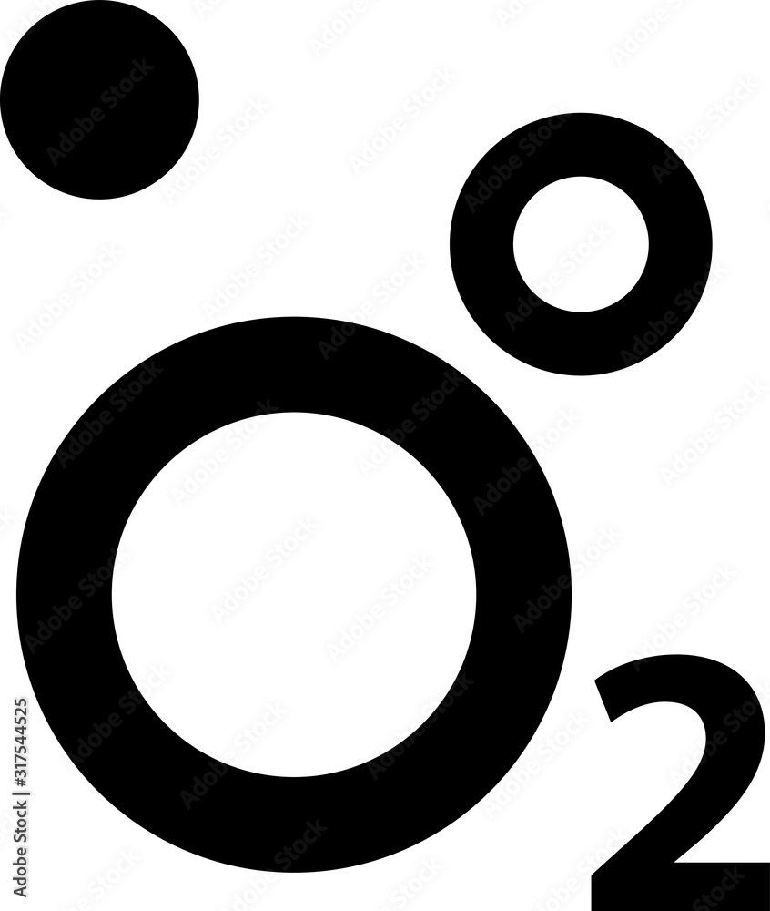 Oxygen O2 Icon, vector illustration. Oxygen O2 Icon, vector illustration.