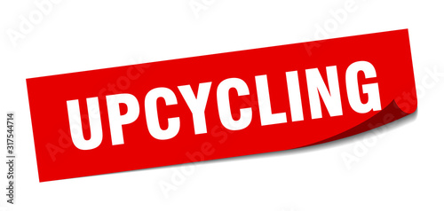 upcycling sticker. upcycling square sign. upcycling. peeler