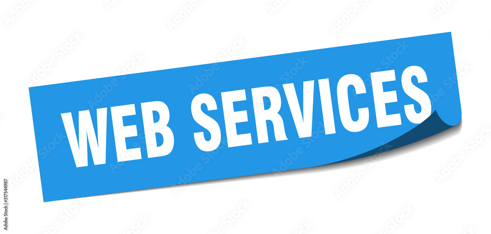 web services sticker. web services square sign. web services. peeler