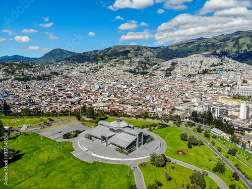 Aerial view of the Crystal Palace on Cerro Itchimbia