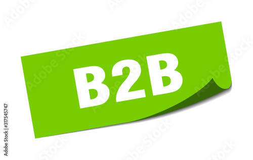 b2b sticker. b2b square sign. b2b. peeler