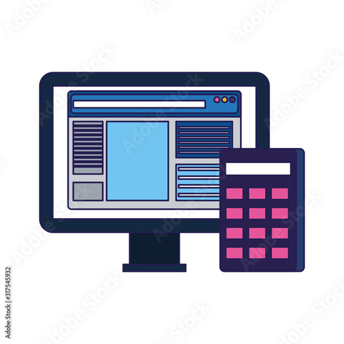 computer and calculator icon