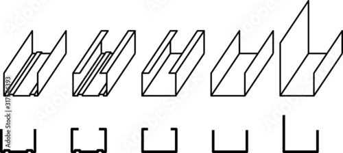 steel profiles icon, Profile for plasterboard, steel profiles for repair, plasterboard fastening