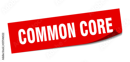 common core sticker. common core square sign. common core. peeler