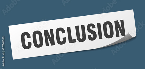 conclusion sticker. conclusion square sign. conclusion. peeler