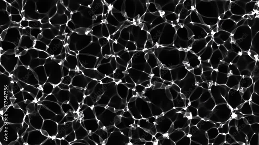 Organic abstract white caustic water liquid ripple texture pattern on a black minimalist background