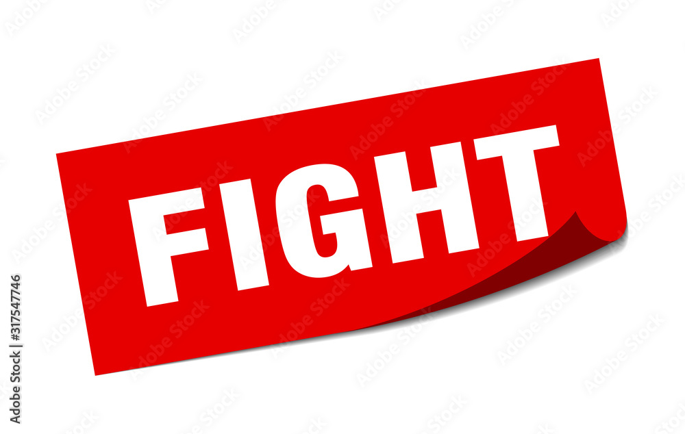 fight sticker. fight square sign. fight. peeler fight sticker. fight square sign. fight. peeler