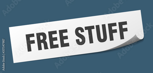 free stuff sticker. free stuff square sign. free stuff. peeler