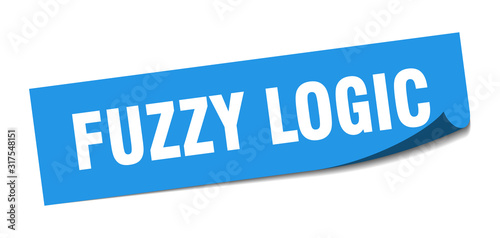 fuzzy logic sticker. fuzzy logic square sign. fuzzy logic. peeler