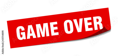 game over sticker. game over square sign. game over. peeler