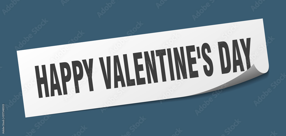 happy Valentine's day sticker. happy Valentine's day square sign. happy Valentine's day. peeler