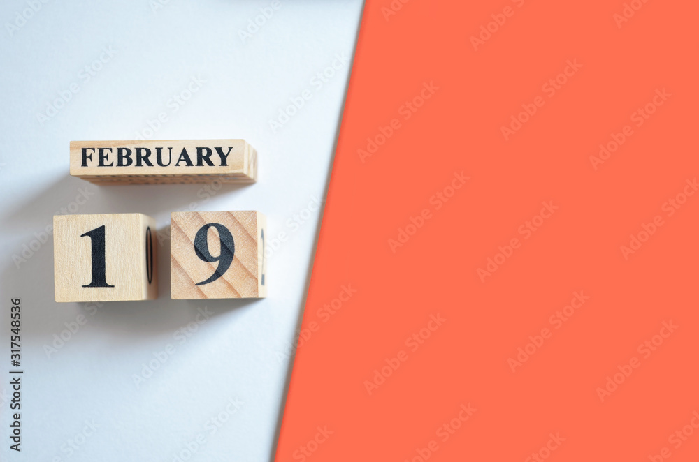 February 19, Empty white - Red background. February 19, Empty white - Red background.