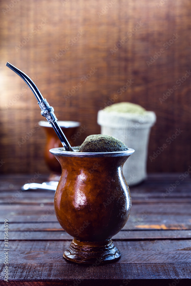 Gaucho yerba mate tea, the chimarrão, a typical Brazilian drink