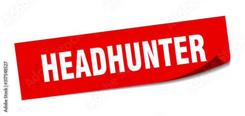 headhunter sticker. headhunter square sign. headhunter. peeler