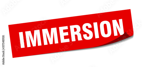 immersion sticker. immersion square sign. immersion. peeler
