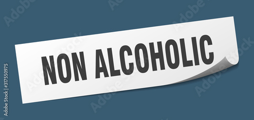 non alcoholic sticker. non alcoholic square sign. non alcoholic. peeler