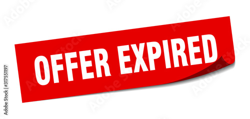 offer expired sticker. offer expired square sign. offer expired. peeler