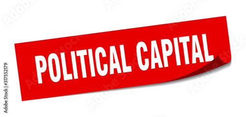 political capital sticker. political capital square sign. political capital. peeler