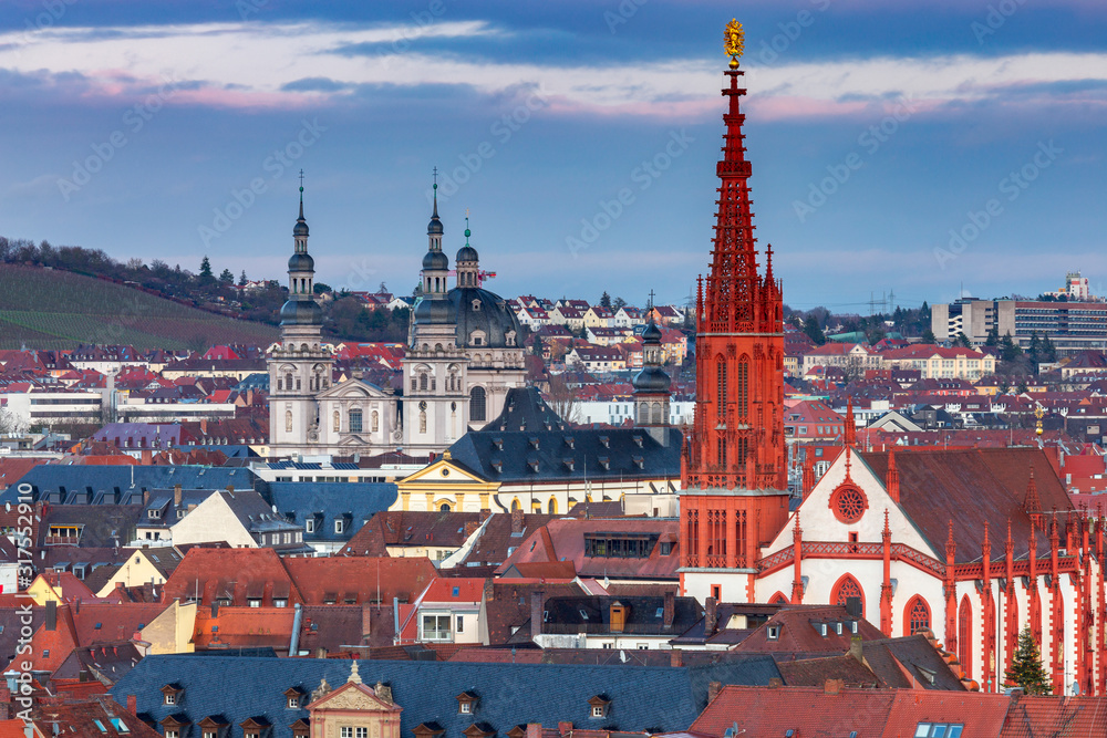 Obraz premium Wurzburg. Aerial city view.