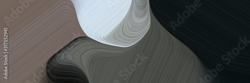 banner background graphic with abstract waves illustration with dark slate gray, light gray and gray gray color