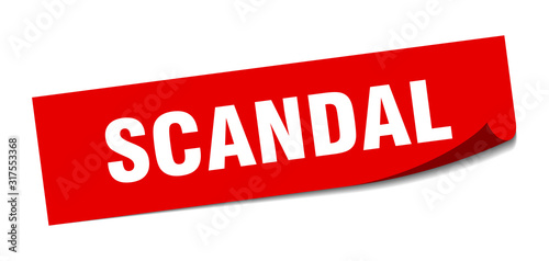 scandal sticker. scandal square sign. scandal. peeler