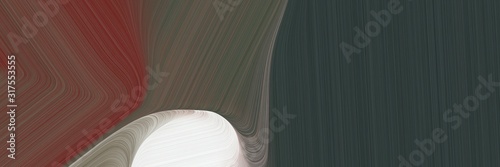 Fototapeta Naklejka Na Ścianę i Meble -  card background graphic with modern soft swirl waves background illustration with dark slate gray, antique white and old mauve color