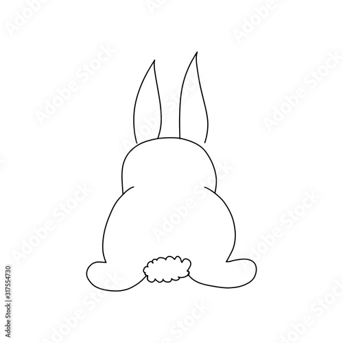 Outline symbol collection runaway rabbit doodle. Cartoon style pet. Easter bunny, sketch. Vector line illustration. Easter rabbit, bunny. Hand drawn collection. Silhouette vector illustration.