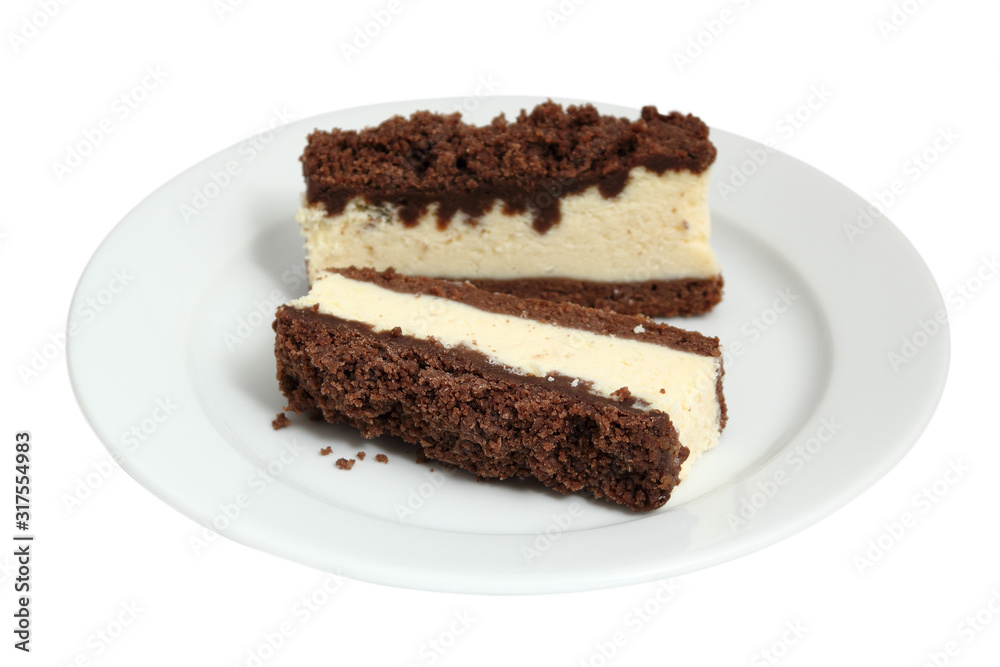 Cheesecake with chocolate crumble topping Cheesecake with chocolate crumble topping