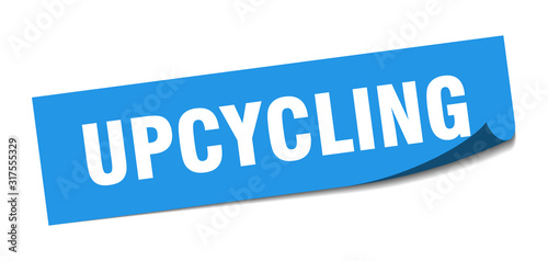 upcycling sticker. upcycling square sign. upcycling. peeler